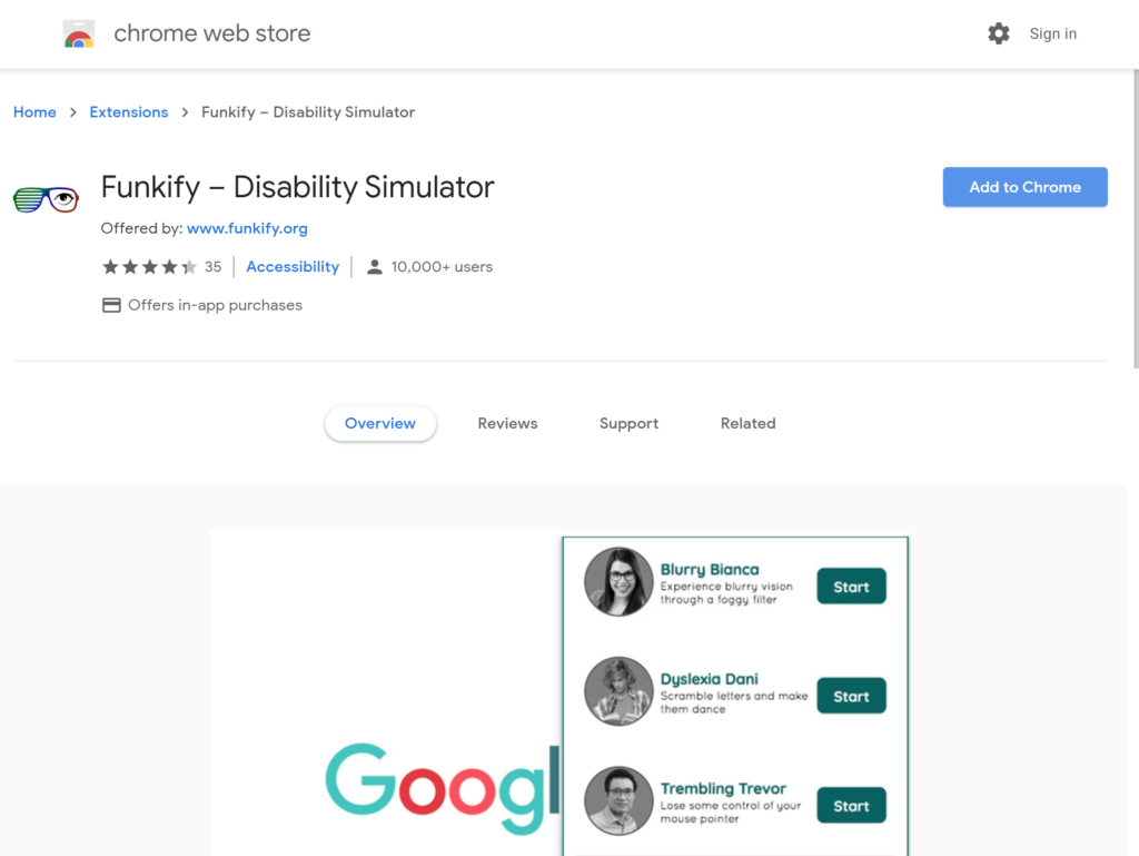 Image showing Funkify page in Chrome store